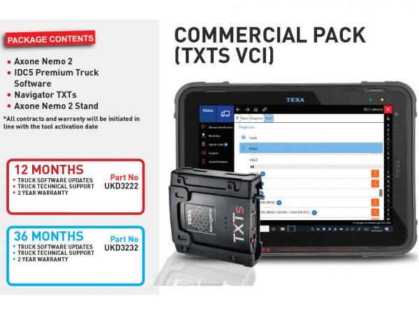 12 months COMMERCIAL PACK (TXTS VCI)