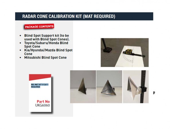 Radar Cone Calibration kit N.B. Requires Mat kit S12611